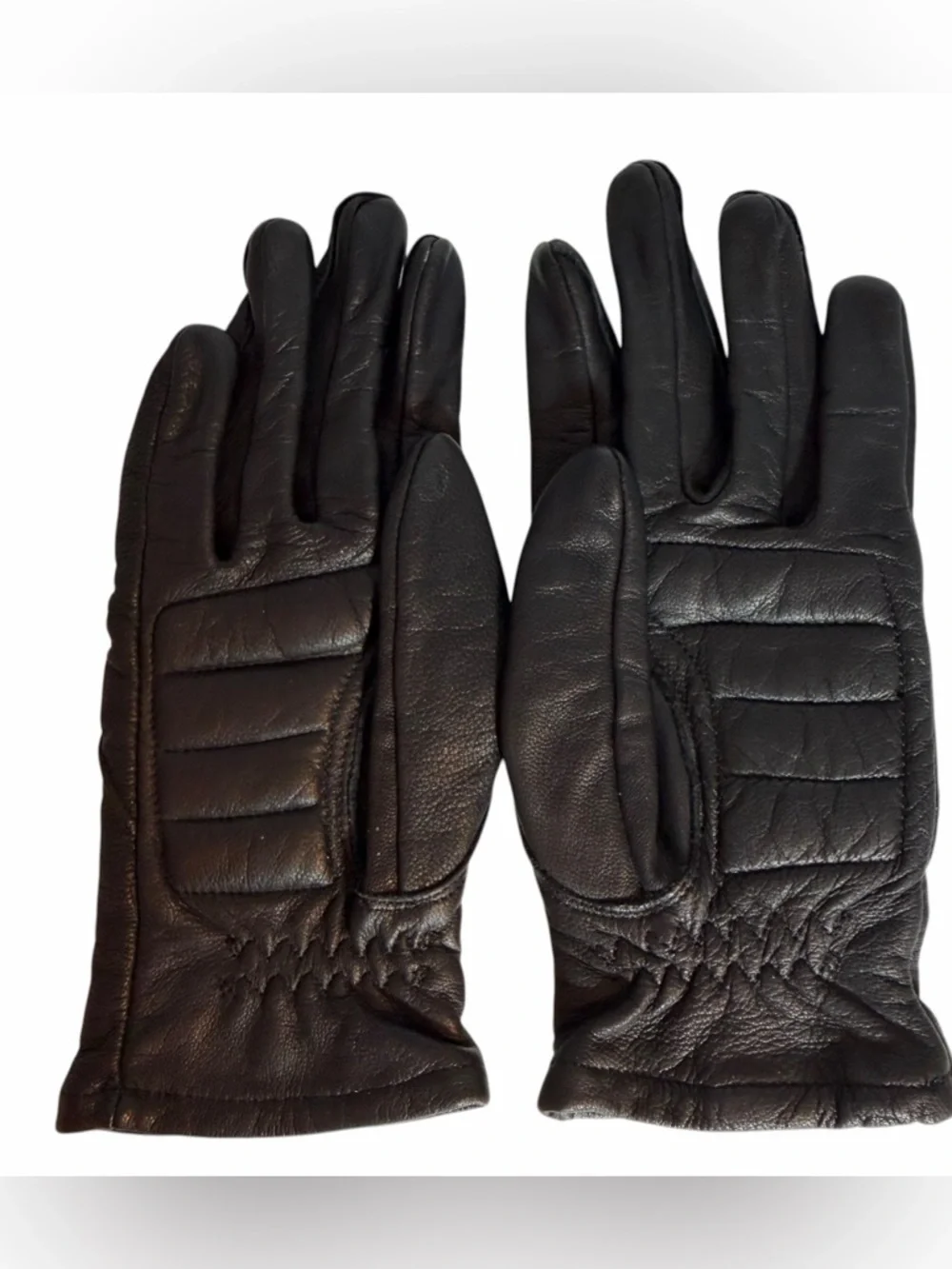 Harley-Davidson Black Leather Riding Gloves with Logo Patch